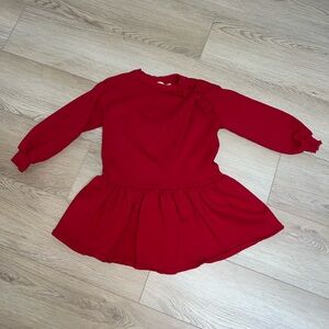 H&M Red Bow Sweatshirt Dress